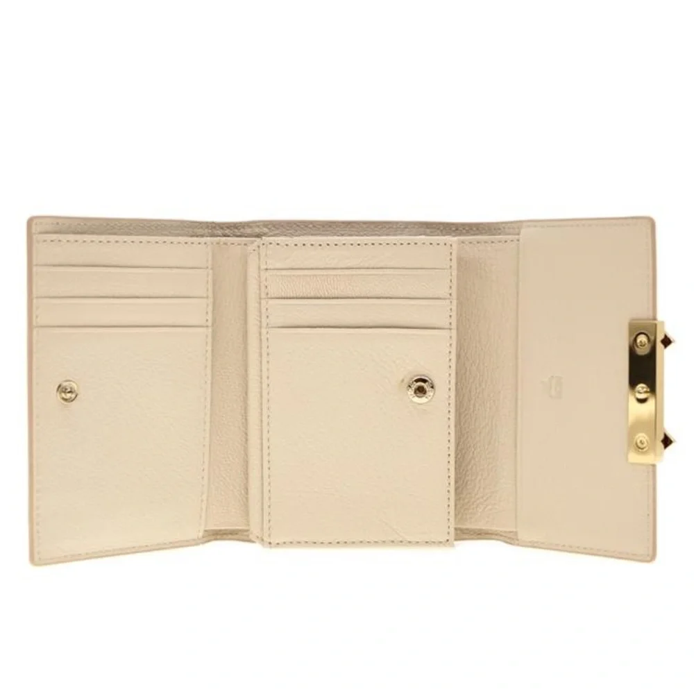 MCM Trifold Milano Leather Stud Wallet Cardholder with Coin Purse